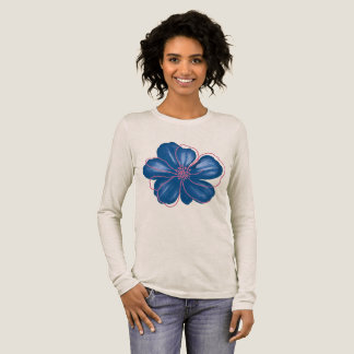 Blue Abstract Floral Long Sleeve Shirt | Modern Wa