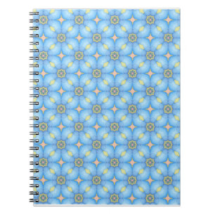 Blue Abstract Floral Pattern Notebook
