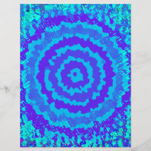 Blue Abstract Flower Scrapbook Paper 2-Sided Page