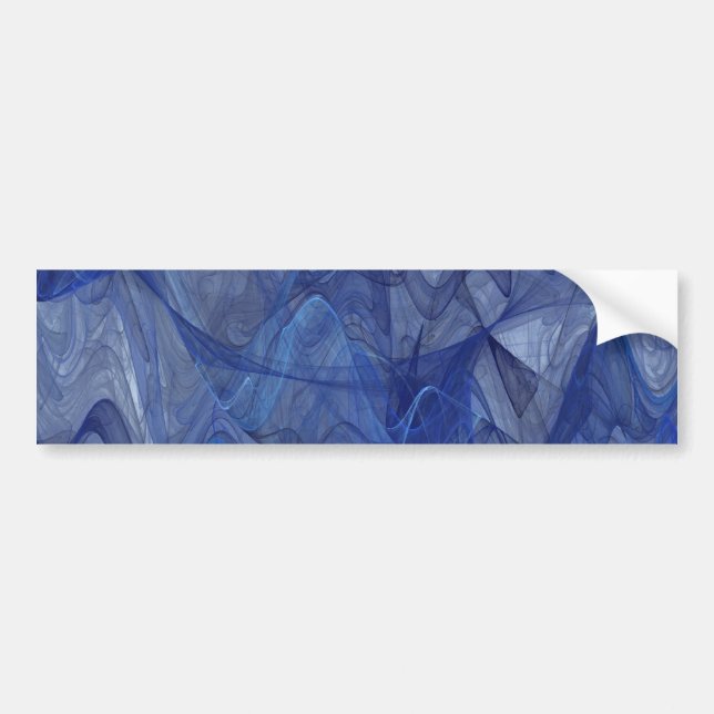 Blue Abstract Fractal Background Bumper Sticker (Front)