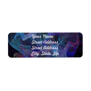 Blue Abstract Fractal Return Address Sticker