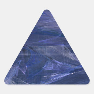 Blue Abstract Fractal Triangle Sticker