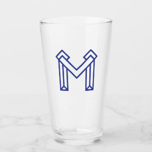 Blue Abstract Geometric M Glass