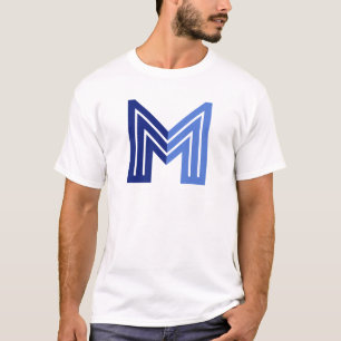 Blue Abstract Geometric M T-Shirt