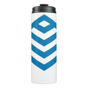Blue Abstract Geometric M Thermal Tumbler