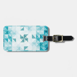 Blue Abstract Geometrical Background Template Luggage Tag