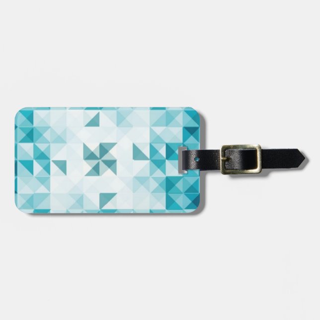 Blue Abstract Geometrical Background Template Luggage Tag (Front Horizontal)