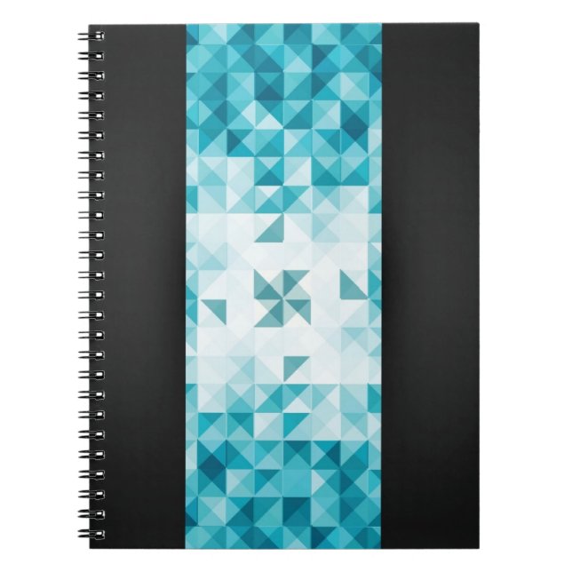 Blue Abstract Geometrical Background Template Spiral Notebook (Front)