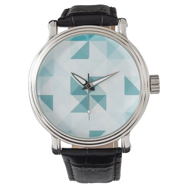 Blue Abstract Geometrical Background Template Watch (Front)