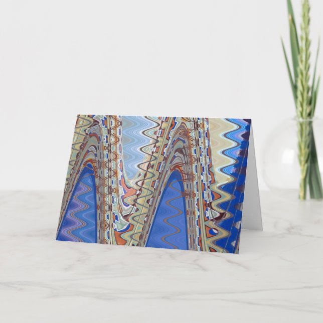 Blue abstract greeting card (Front)