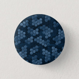Blue Abstract Honeycomb Pattern 3 Cm Round Badge