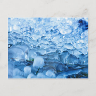 Blue Abstract Ice Crystals Water Drops Postcard