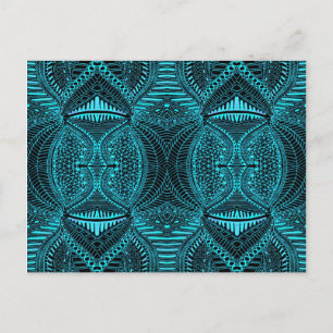 Blue Abstract Landscape Postcard