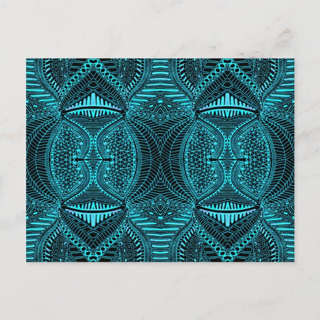 Blue Abstract Landscape Postcard (Front)