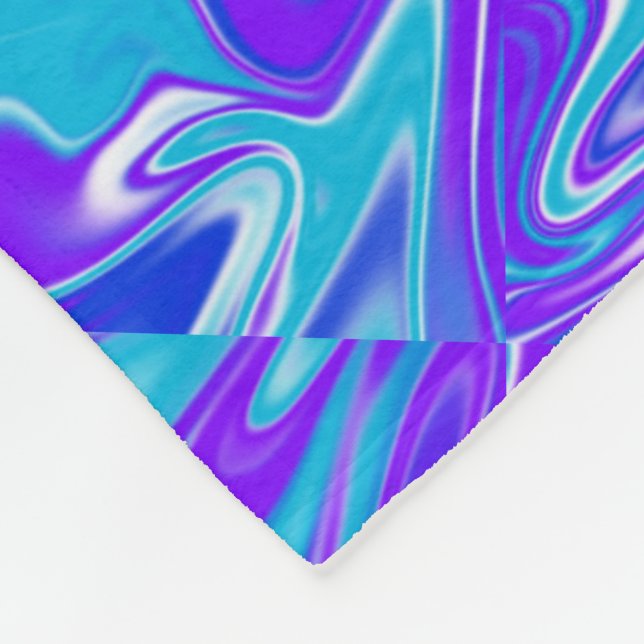 Blue Abstract Marbleised Sky, Large Fleece Blanket (Corner)