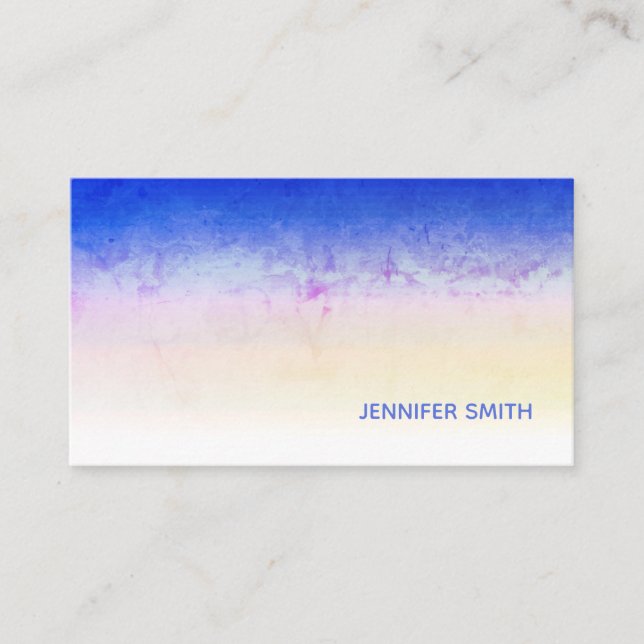 Blue Abstract Modern Art Simple Minimalistic Business Card (Front)