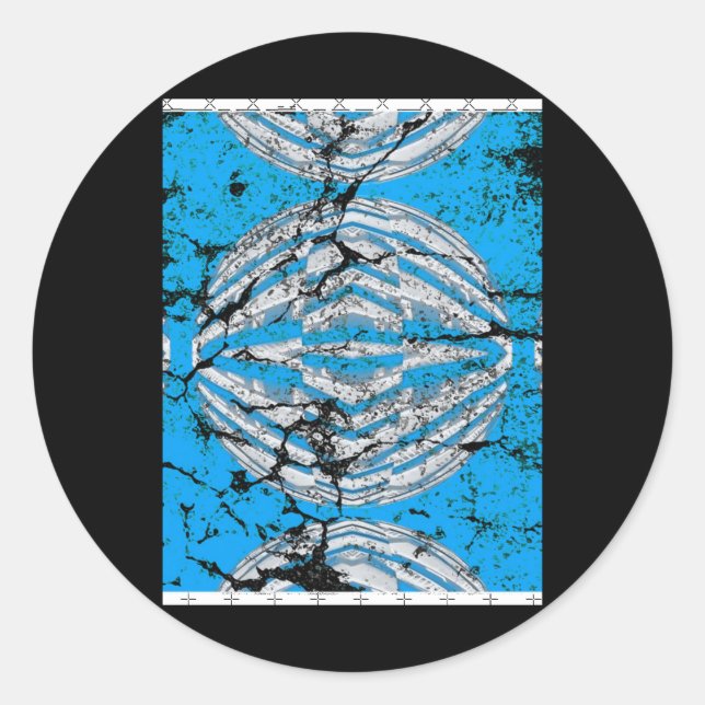 Blue Abstract Organic Photography Sticker  (Front)