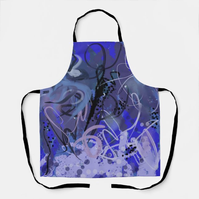 Blue abstract painting apron (Front)