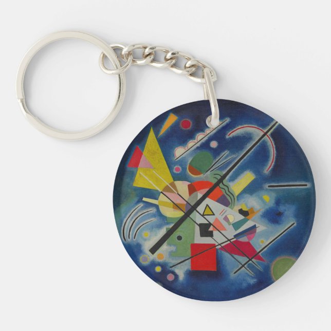 Blue Abstract Painting by Wassily Kandinsky Key Ring (Front)