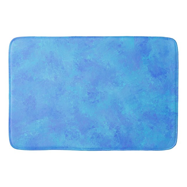 Blue Abstract Pattern  Bath Mat (Front)