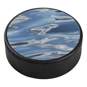 Blue abstract pattern hockey puck