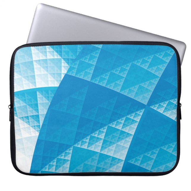 Blue abstract pattern laptop sleeve (Front)