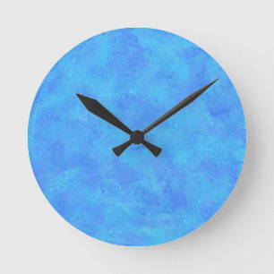 Blue Abstract Pattern  Round Clock