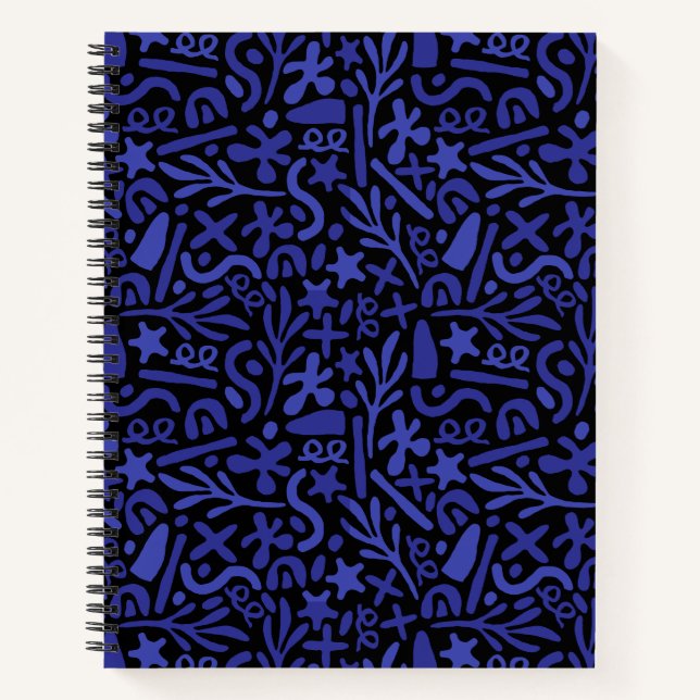 blue abstract seamless pattern notebook (Front)
