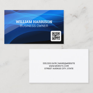 Blue Abstract Shapes   QR Code Business Card