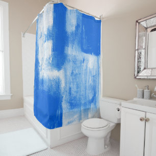 Blue Abstract Shower Curtain
