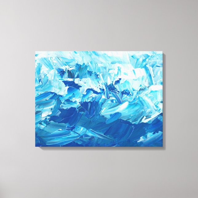 Blue Abstract Splash Art Canvas Print (Front)
