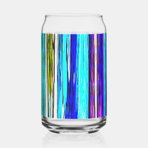 Blue Abstract Stripes 606 Can Glass