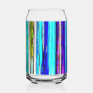 Blue Abstract Stripes 606 Can Glass