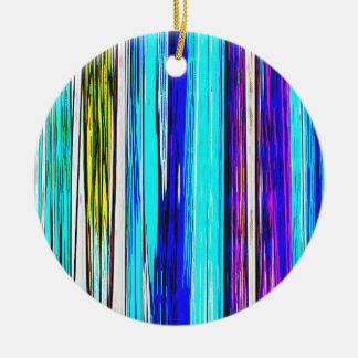 Blue Abstract Stripes 606 Ceramic Tree Decoration