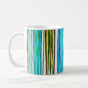 Blue Abstract Stripes 606 Coffee Mug