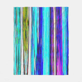 Blue Abstract Stripes 606 Fleece Blanket