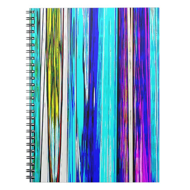 Blue Abstract Stripes 606 Notebook (Front)