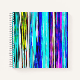 Blue Abstract Stripes 606 Notebook