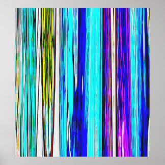 Blue Abstract Stripes 606 Poster
