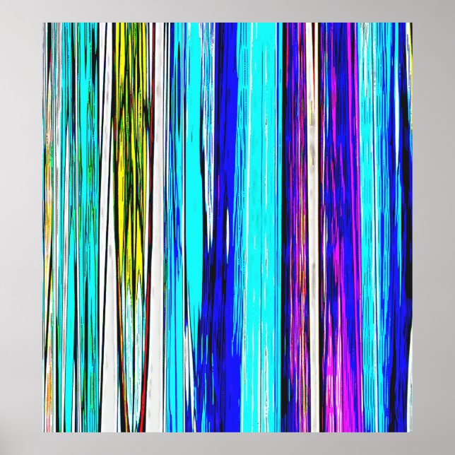 Blue Abstract Stripes 606 Poster (Front)