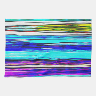 Blue Abstract Stripes 606 Tea Towel