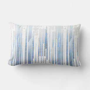 Blue Abstract Stripes Throw Pillow - Modern