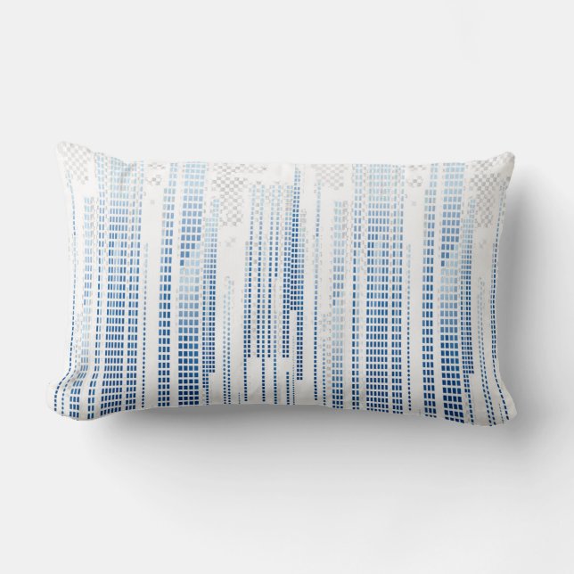 Blue Abstract Stripes Throw Pillow - Modern  (Front)
