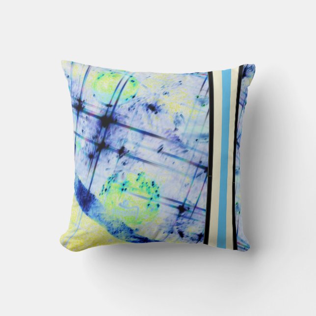 Blue Abstract Throw Pillow (Front)