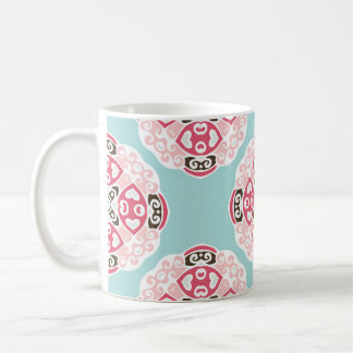 Blue abstract tiles: cute vintage. coffee mug