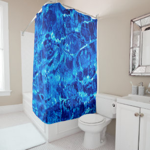 Blue Abstract Water And Ice Shower Curtain