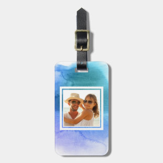 Blue Abstract Watercolor | Add your Name Luggage Tag