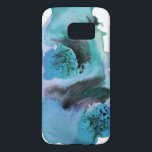 Blue abstract watercolor phone case<br><div class="desc">Dress your phone up in style with this colourful phone case with an abstract design in swirls of blue. Add your name or initials to customise it! Check out my other abstract phone case designs too!</div>