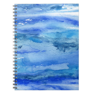 Blue Abstract Watercolor Spiral Notebook