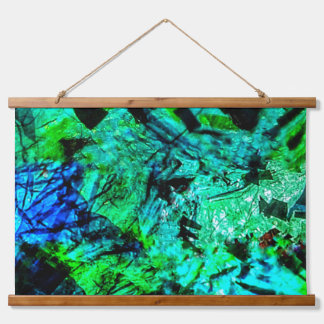 Blue abstract Wood Topped Wall Tapestry,Calm blue Hanging Tapestry